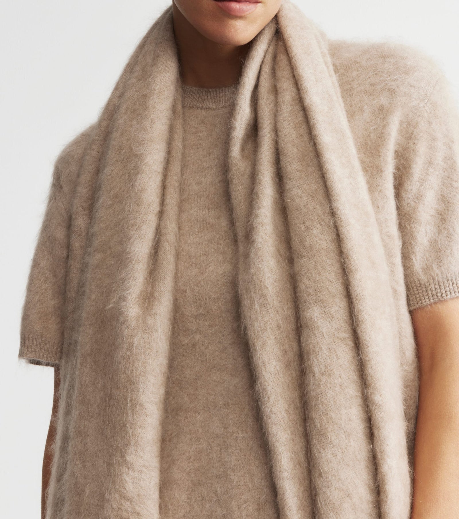 Brushed Cashmere Wrap - Walnut