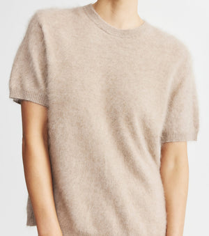 Brushed Cashmere Crew Tee - Walnut