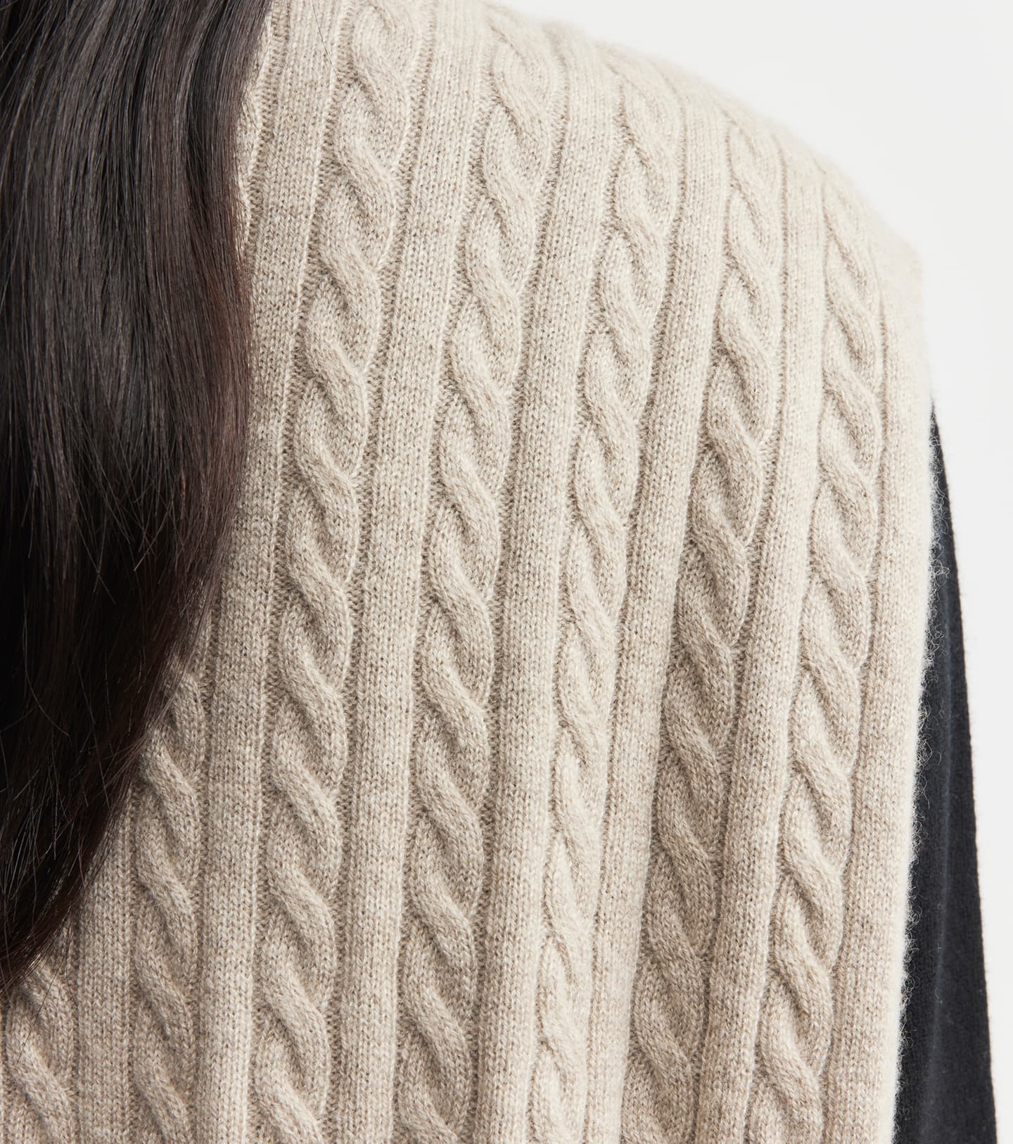 Cashmere Cable Sweater Scarf - Birch