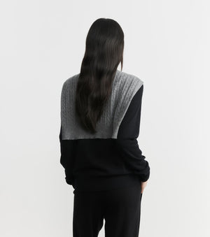 Cashmere Cable Sweater Scarf - Graphite
