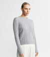 Cashmere Cable Crew - Dark Grey Melange