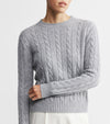 Cashmere Cable Crew - Dark Grey Melange