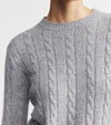 Cashmere Cable Crew - Dark Grey Melange