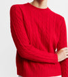 Cashmere Cable Crew - Red