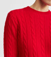 Cashmere Cable Crew - Red