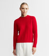 Cashmere Cable Crew - Red