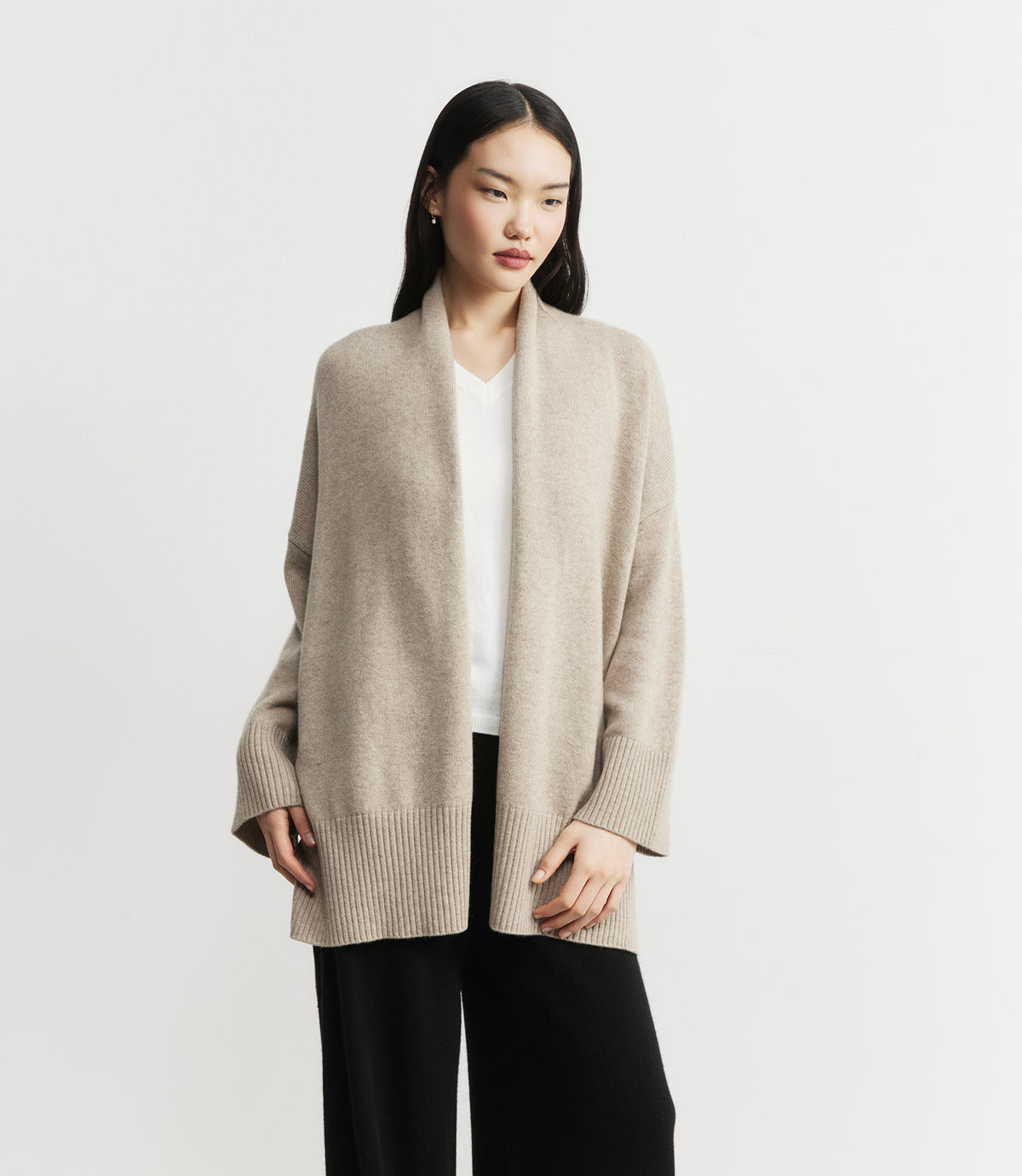Cashmere Open Cardigan - Birch