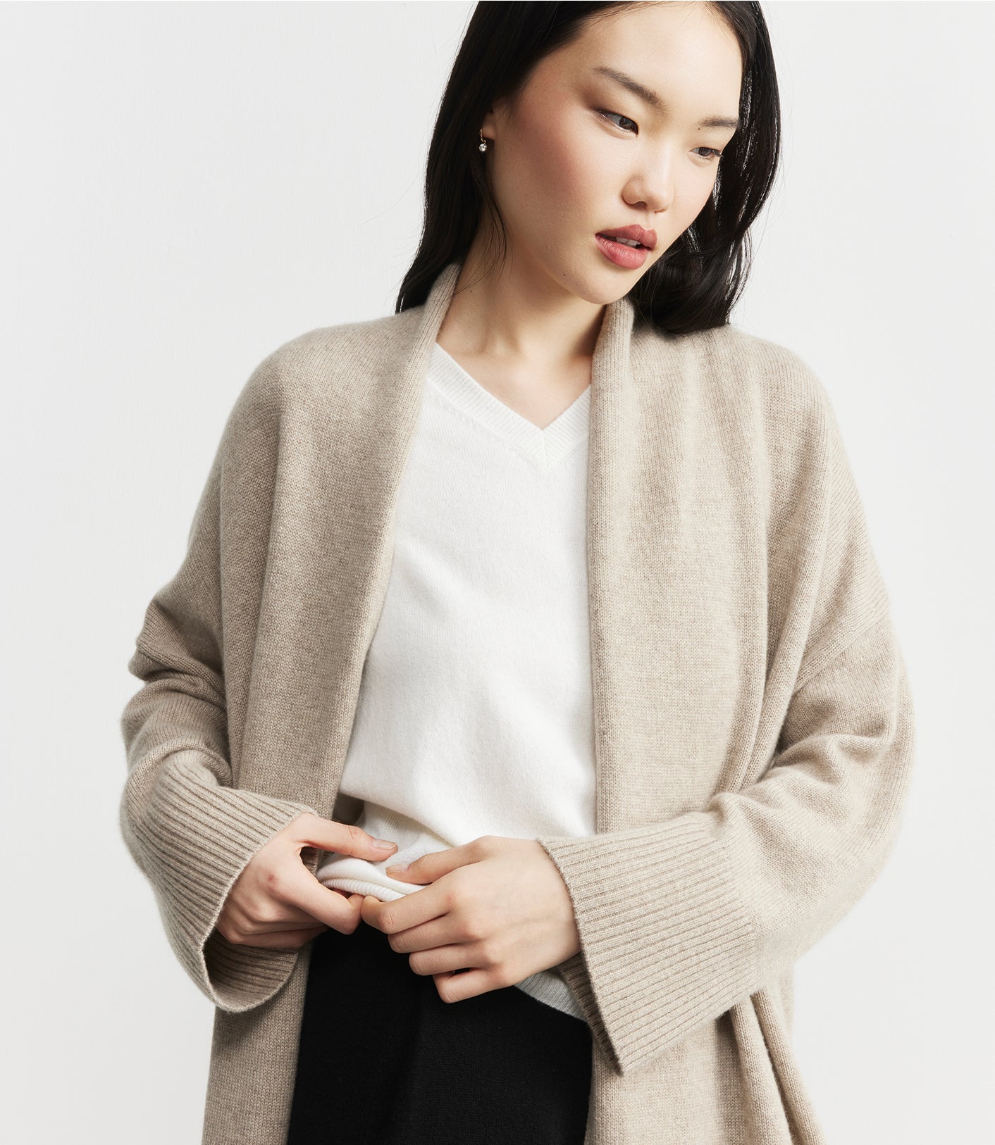 Cashmere Open Cardigan - Birch