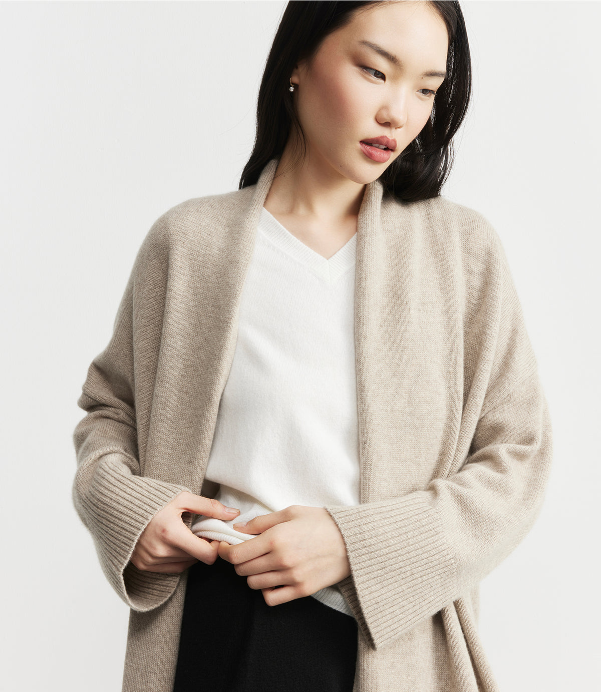 Cashmere Open Cardigan - Birch