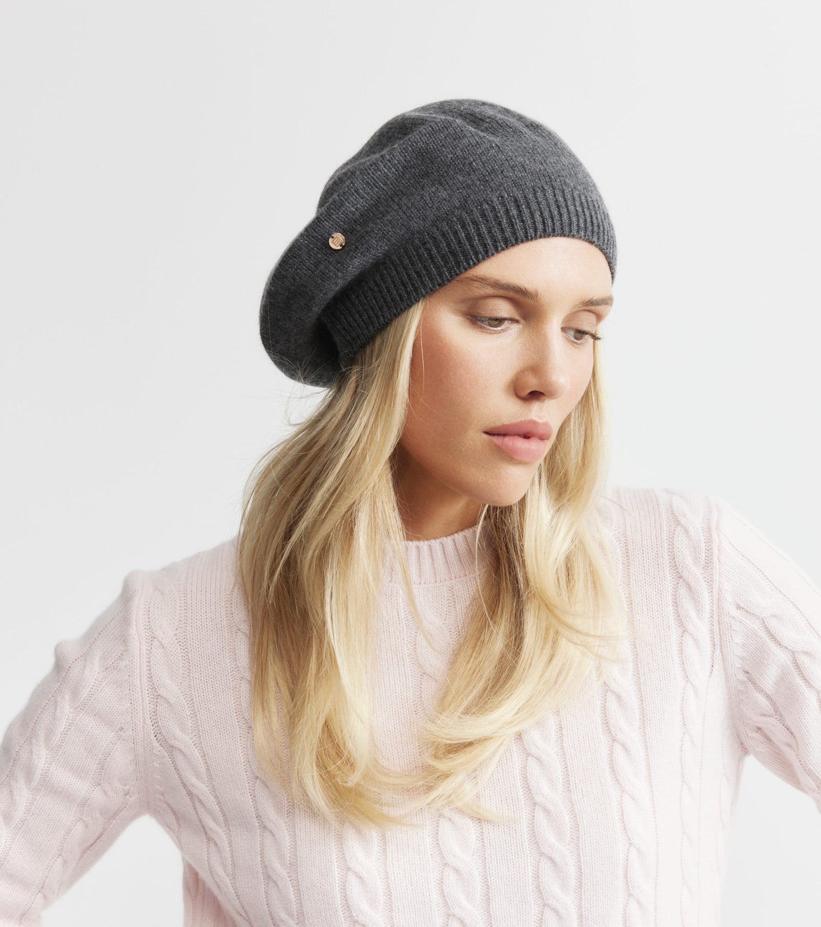 Cashmere Beret - Graphite