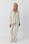 Relaxed Cashmere Cable Cardigan - Cream