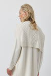 Cashmere Cable Sweater Scarf - Cream