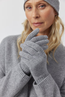  Cashmere Gloves - Dark Grey Melange