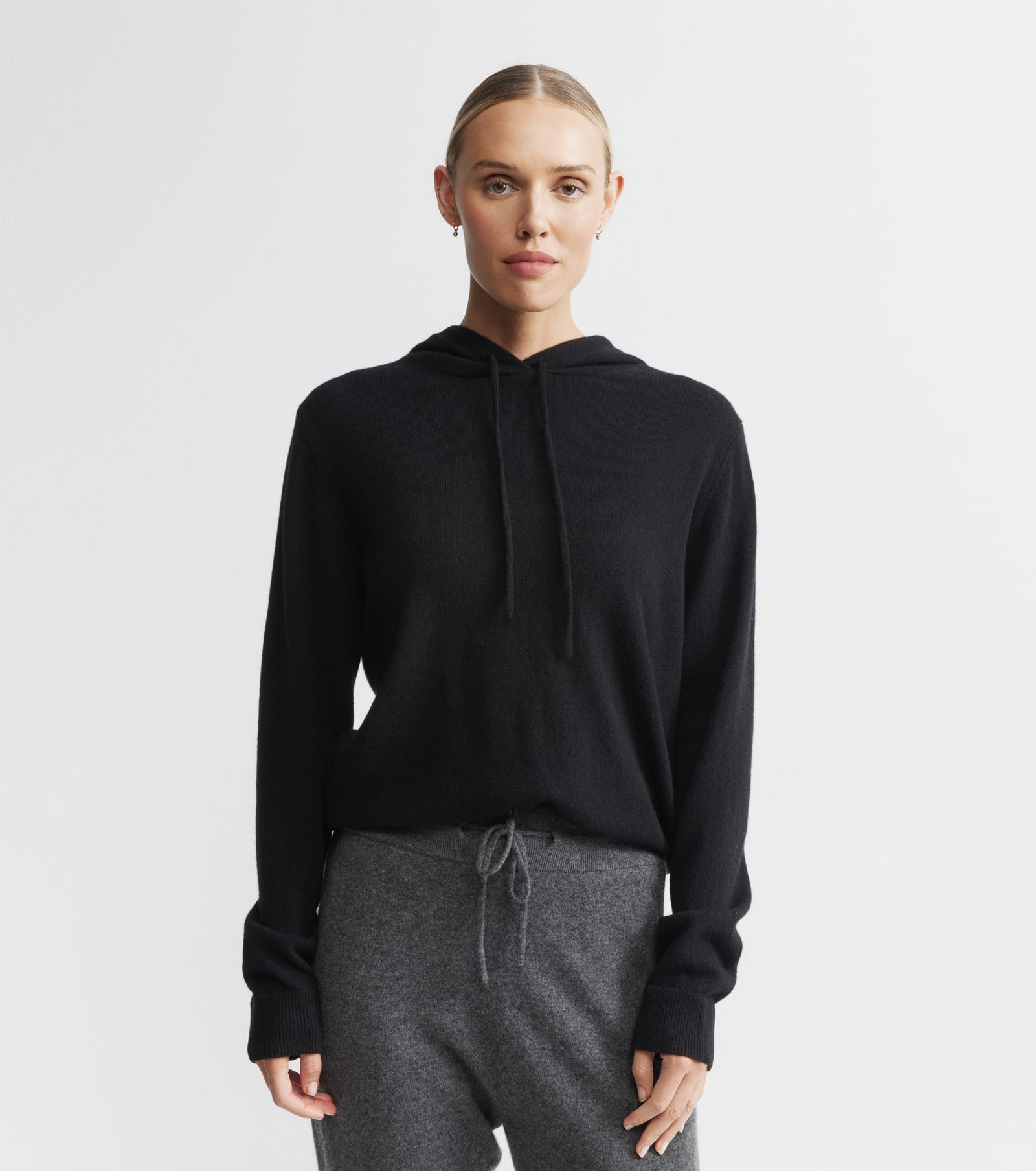 Unisex Cashmere Hoodie - Black