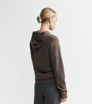 Unisex Cashmere Hoodie - Brown Melange