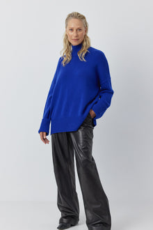  Luxe Cashmere Mock Sweater - Cobalt