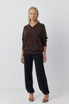 Relaxed Cashmere V Sweater - Cacao