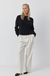 Cashmere Boyfriend Saddle Sweater - Black