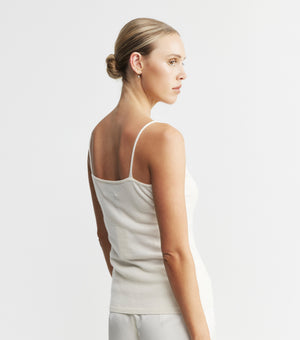 Cashmere V Neck Camisole - Cream