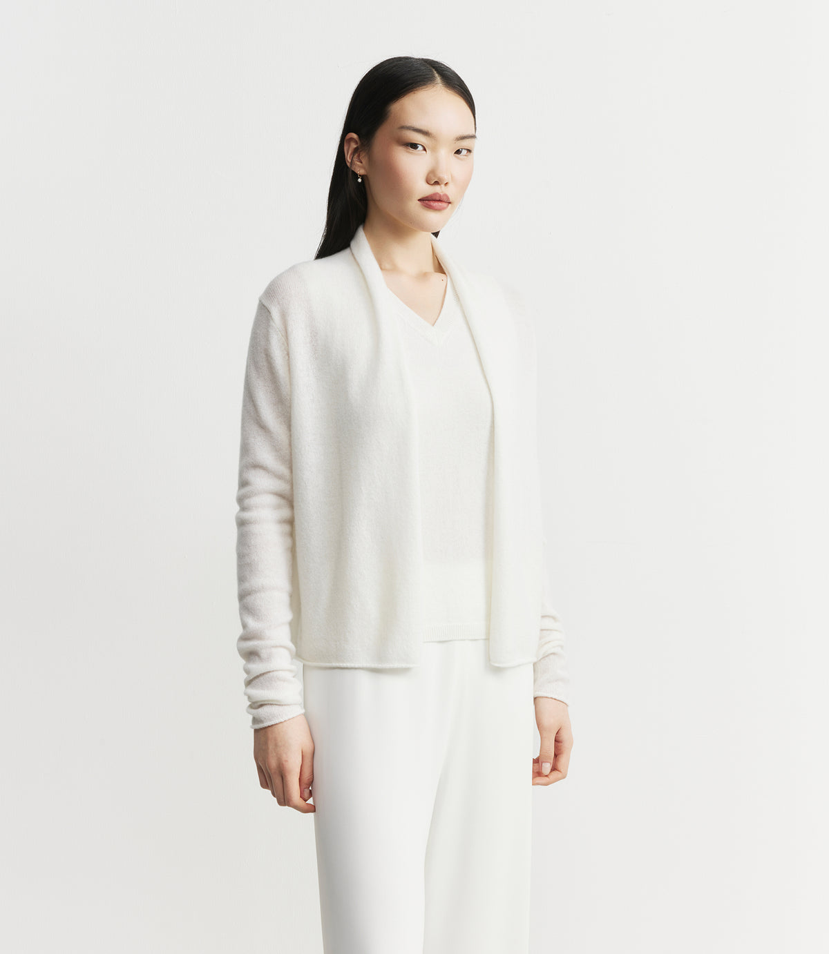 Featherweight Cashmere Cardigan - White