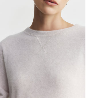 Cloud Cashmere Shrunken Crew - Pebble