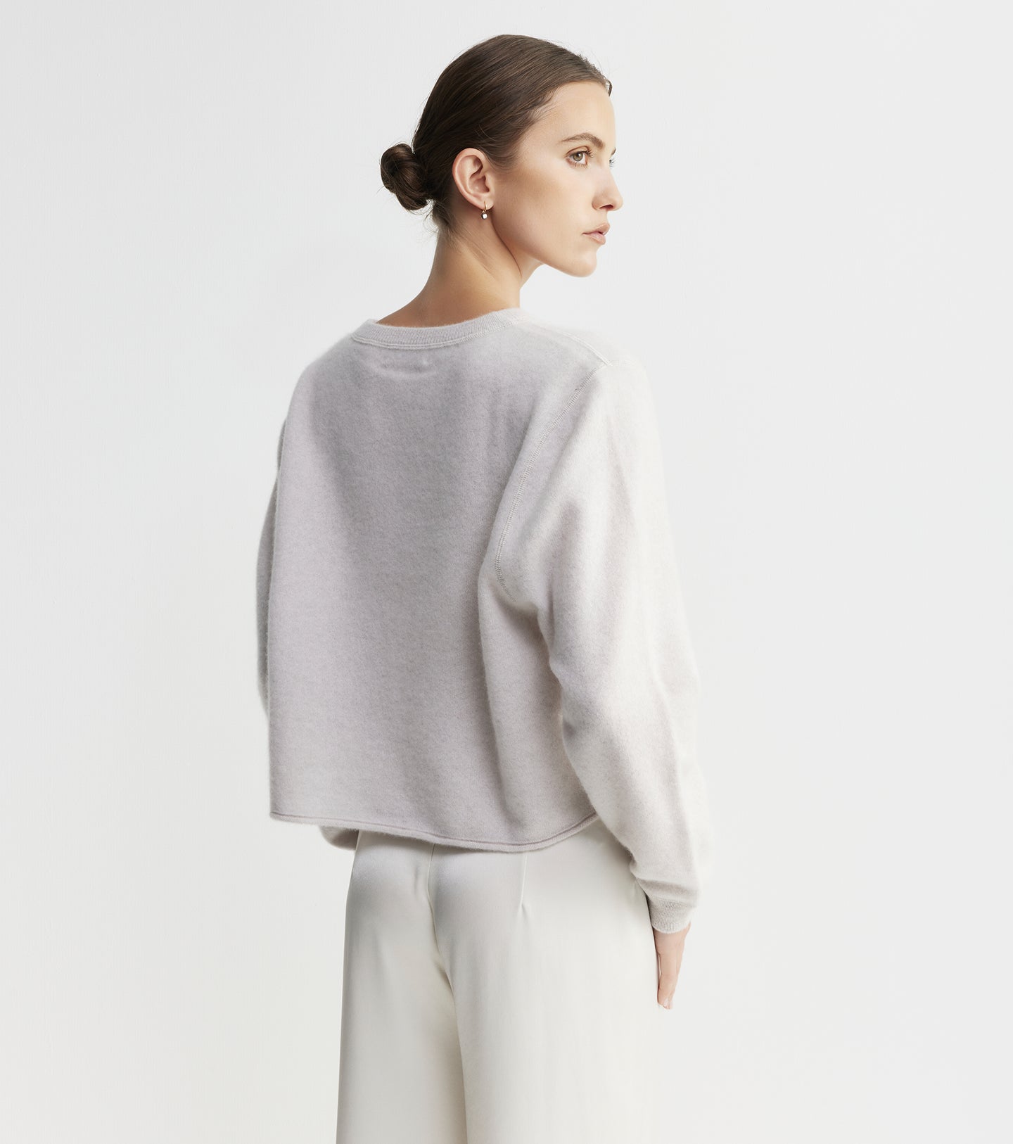 Cloud Cashmere Shrunken Crew - Pebble