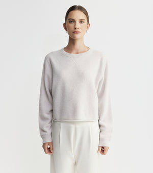 Cloud Cashmere Shrunken Crew - Pebble