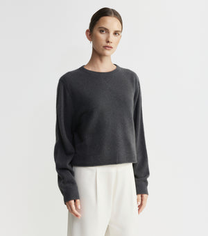 Cloud Cashmere Shrunken Crew - Steel