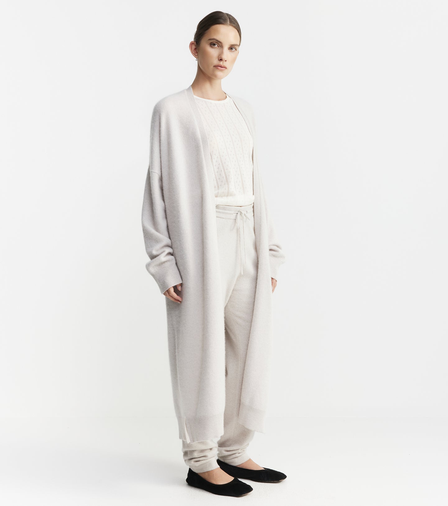 Cloud Cashmere Long Cardigan - Pebble