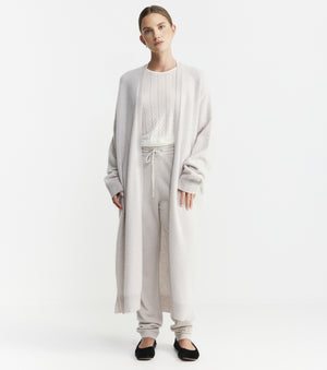 Cloud Cashmere Long Cardigan - Pebble