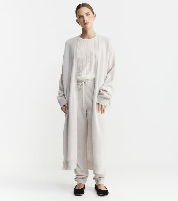 Cloud Cashmere Long Cardigan - Pebble