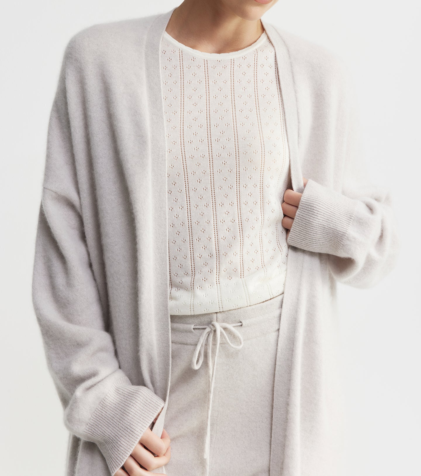 Cloud Cashmere Long Cardigan - Pebble