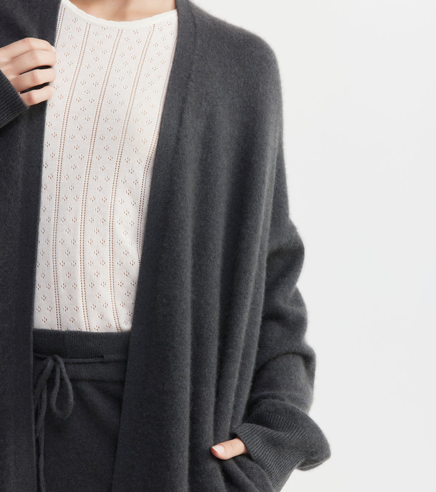 Cloud Cashmere Long Cardigan - Steel