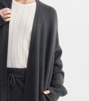 Cloud Cashmere Long Cardigan - Steel