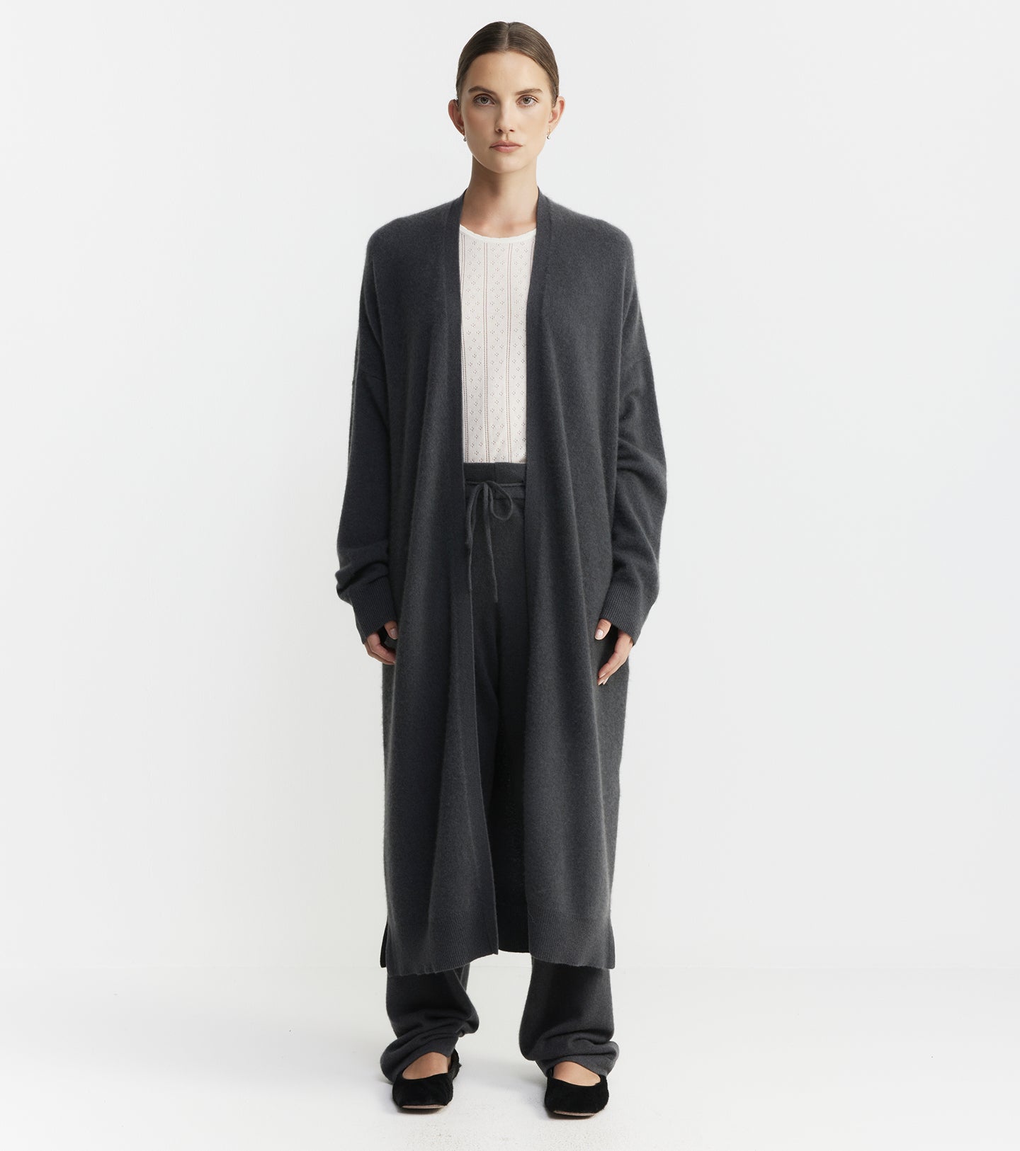 Cloud Cashmere Long Cardigan - Steel