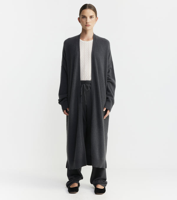 Cloud Cashmere Long Cardigan - Steel