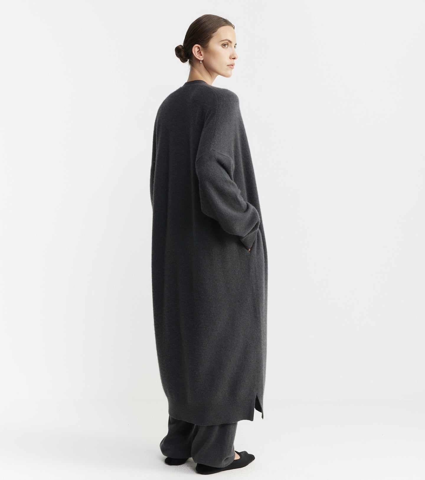 Cloud Cashmere Long Cardigan - Steel