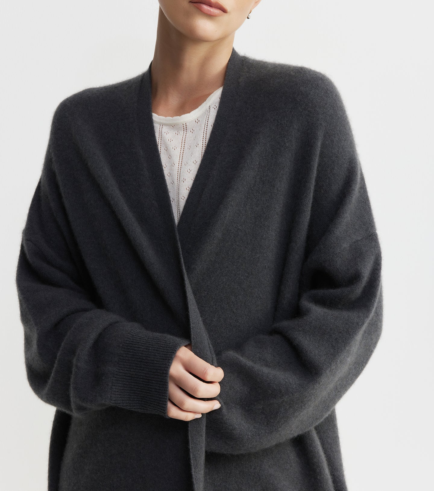 Cloud Cashmere Long Cardigan - Steel