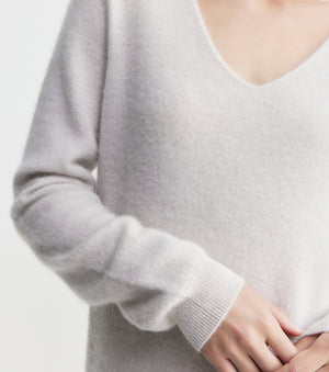 Cloud Cashmere V Dress - Pebble