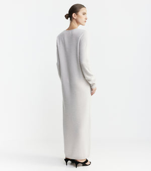 Cloud Cashmere V Dress - Pebble