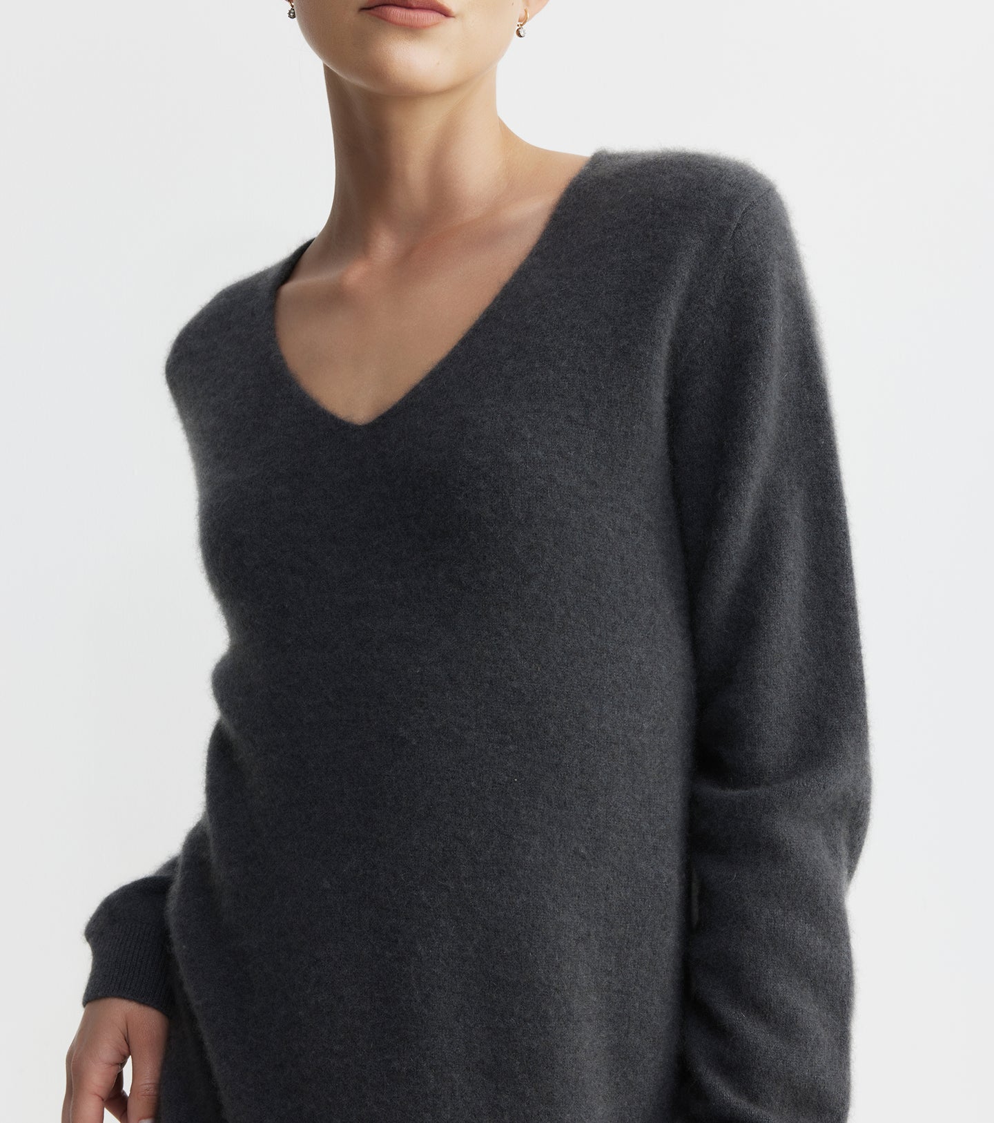 Cloud Cashmere V Dress - Steel
