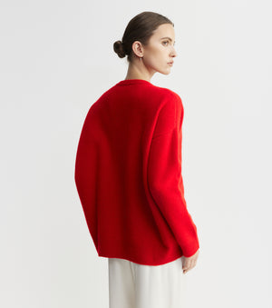 Cloud Cashmere V Sweater - Red