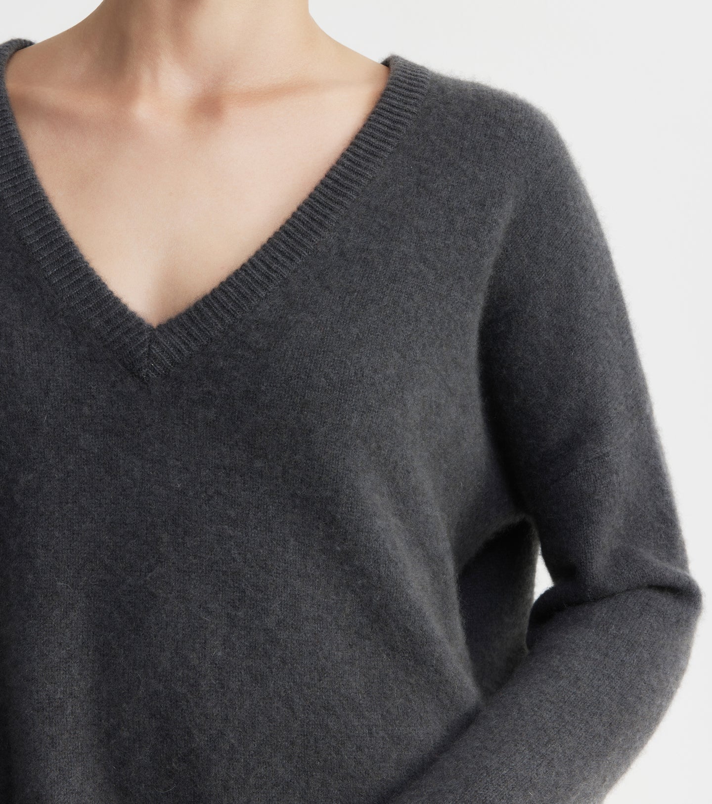 Cloud Cashmere V Sweater - Steel