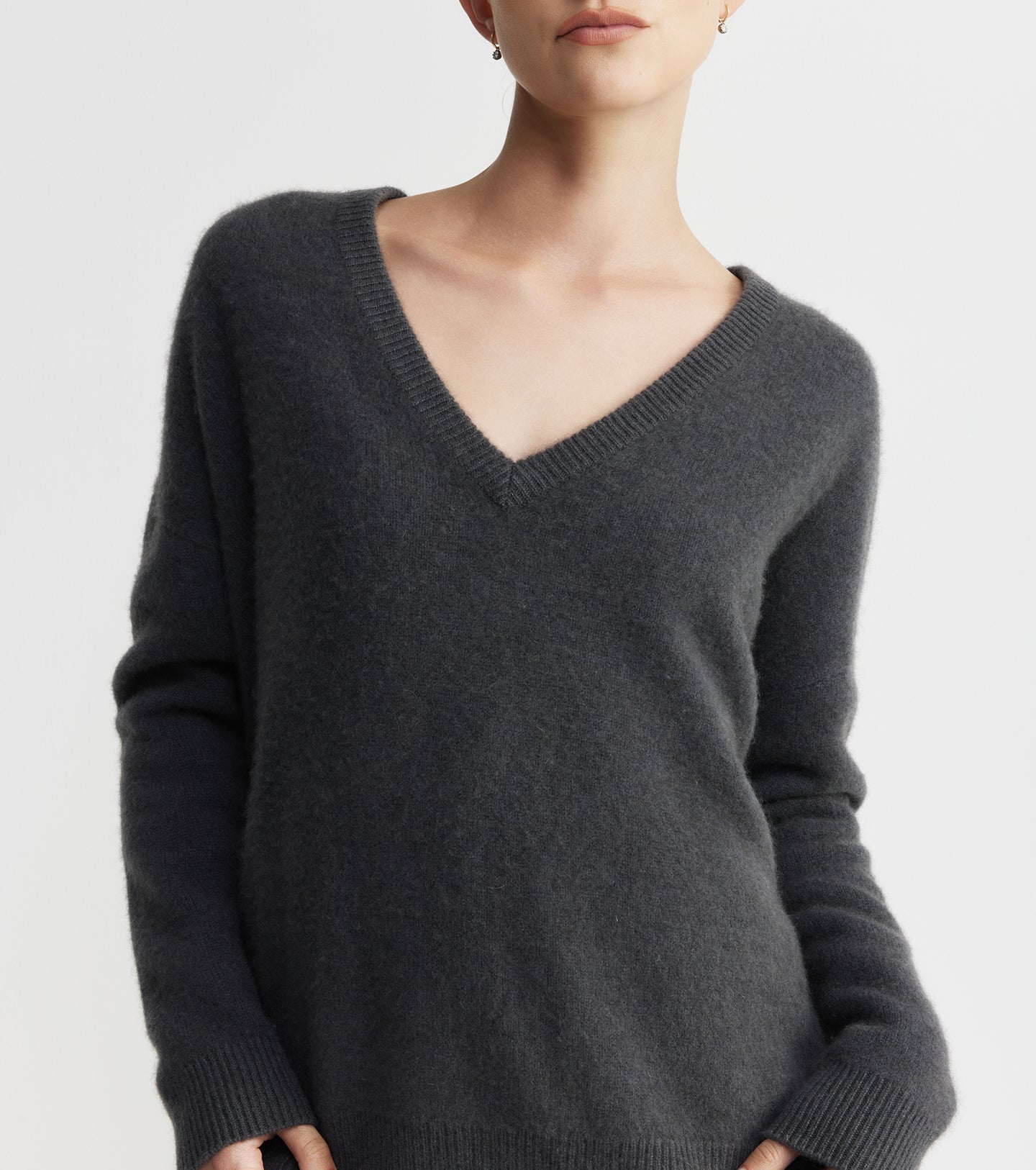 Cloud Cashmere V Sweater - Steel