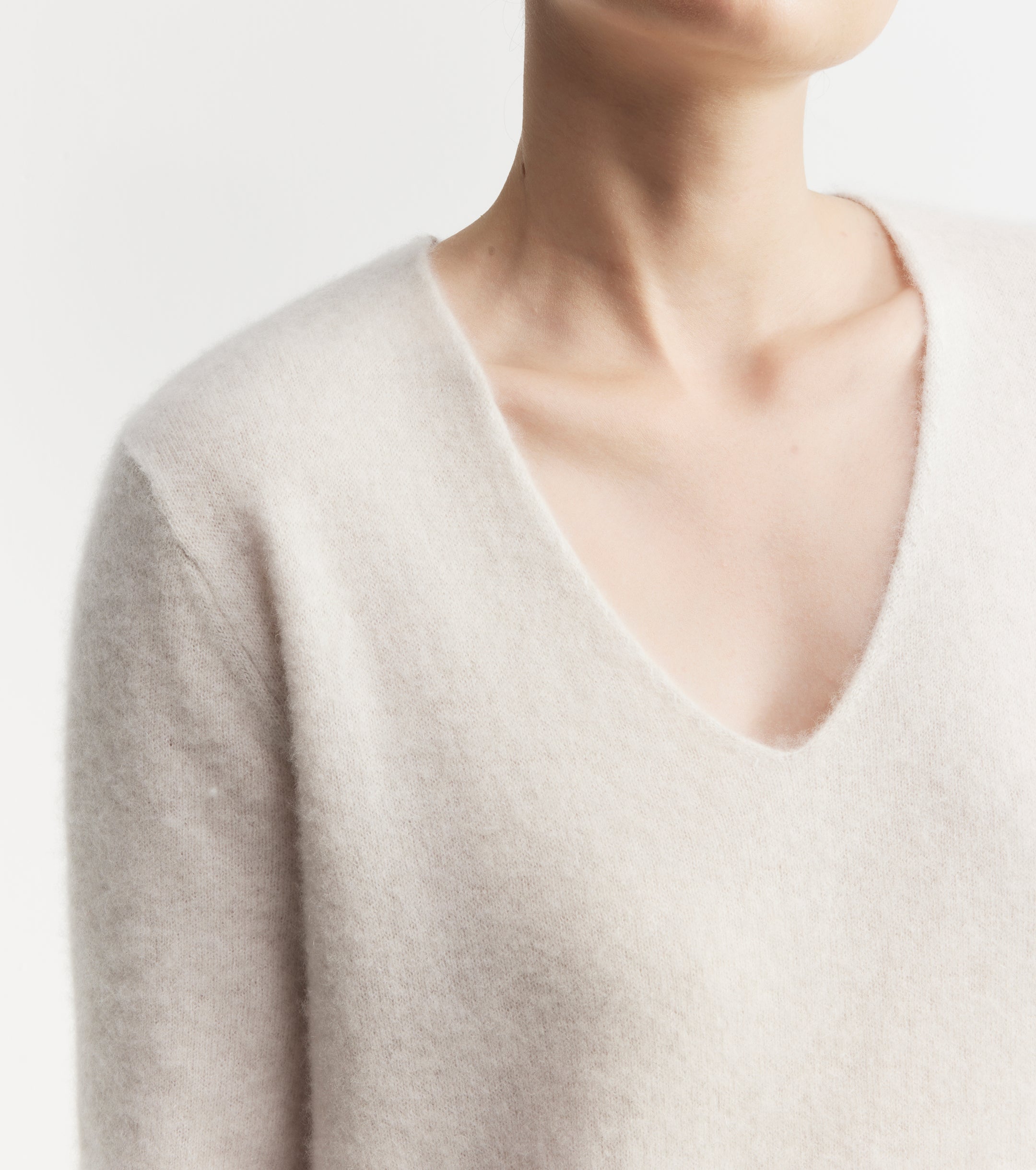 Cloud Cashmere V Dress - Pebble