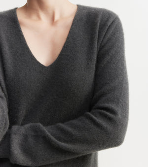 Cloud Cashmere V Dress - Steel
