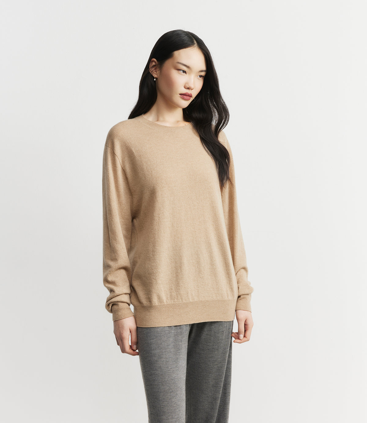 Signature Relaxed Cashmere Crew Neck - Birch