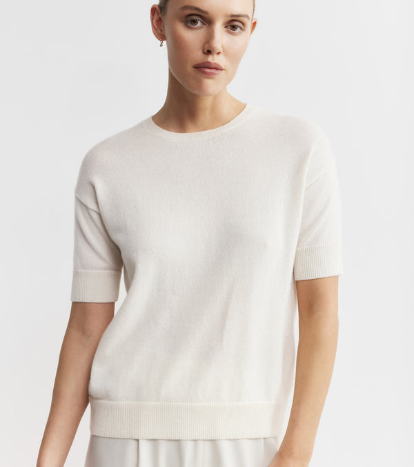 Essential Cashmere Crew Tee - Cream