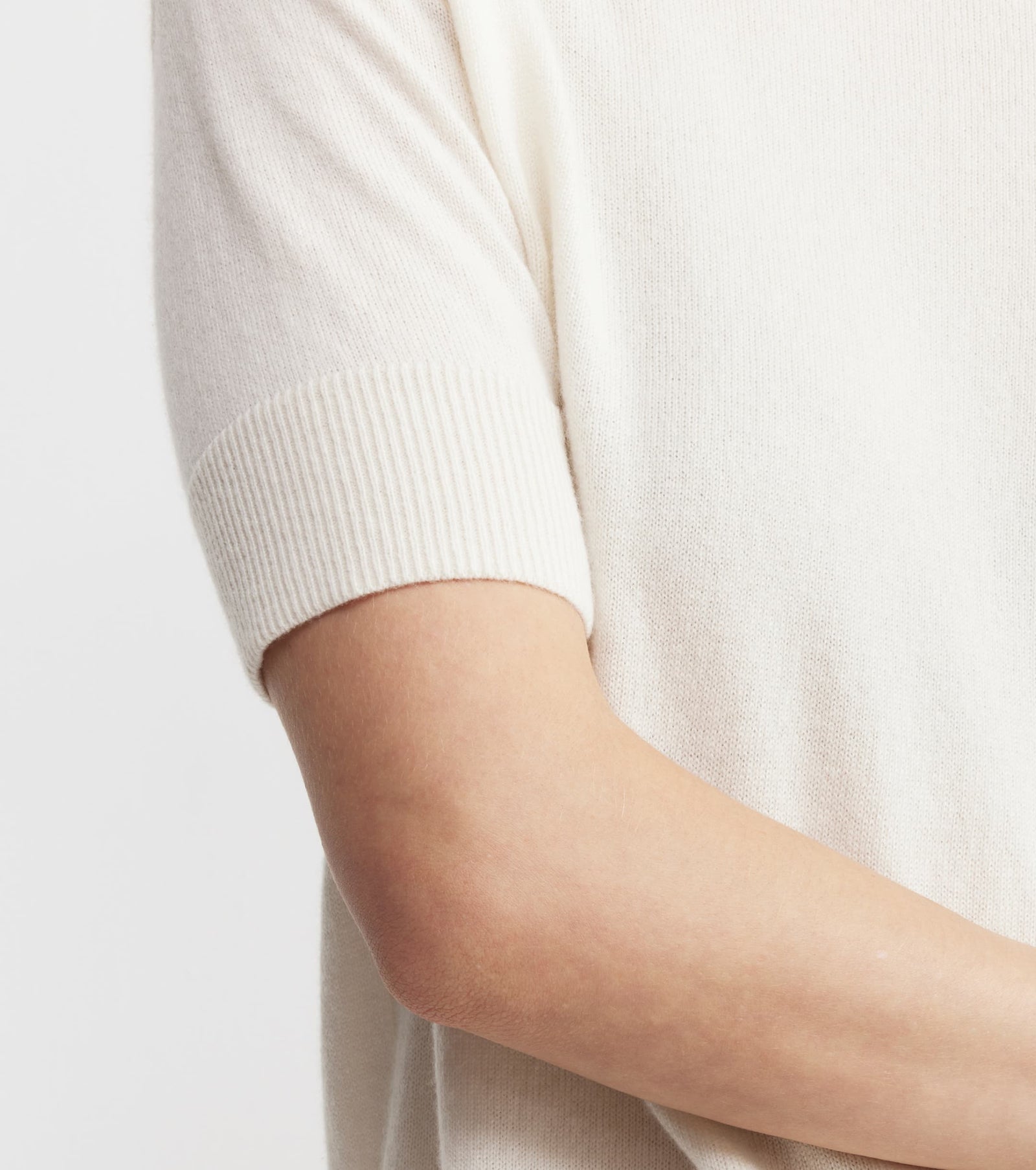 Essential Cashmere Crew Tee - Cream