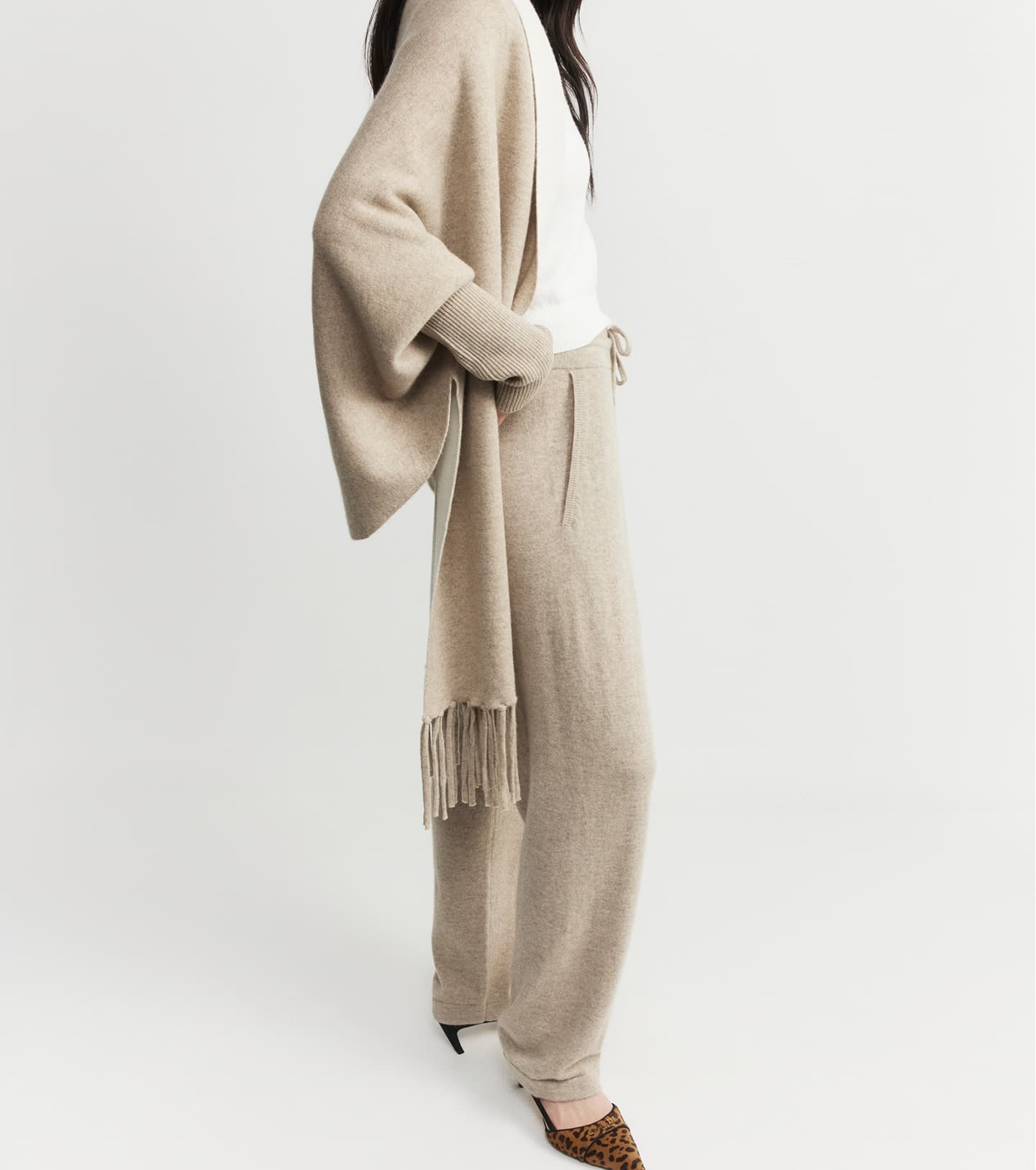 Cashmere Double Sided Jacket - Birch/Cream